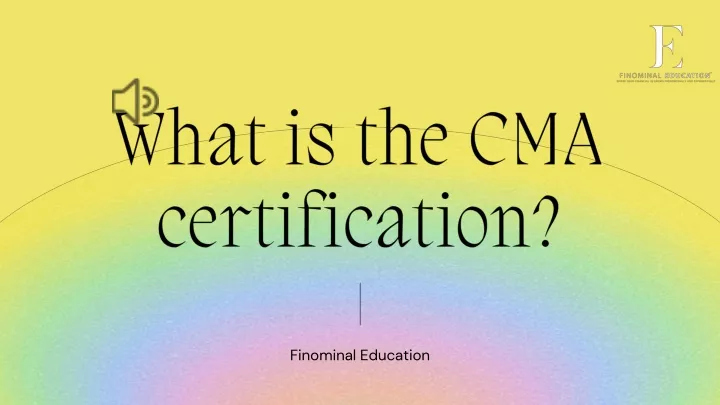 what is the cma certification