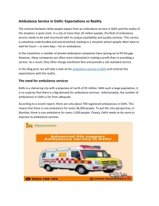 Ambulance service in Delhi