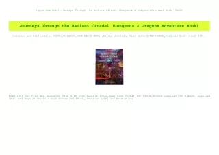 {epub download} Journeys Through the Radiant Citadel (Dungeons & Dragons Adventure Book) EBOOK