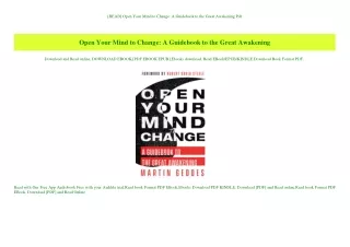 [READ] Open Your Mind to Change A Guidebook to the Great Awakening Pdf