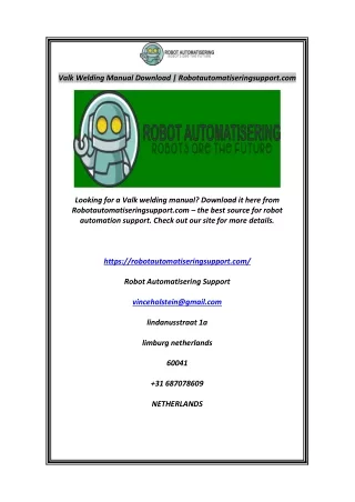 Valk Welding Manual Download  Robotautomatiseringsupport.com