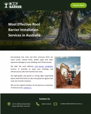 Most Effective Root Barrier Installation Services in Australia