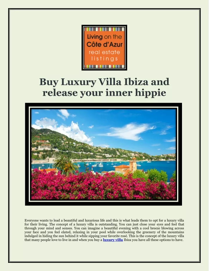 buy luxury villa ibiza and release your inner