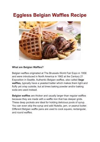 Eggless Belgian Waffles Recipe
