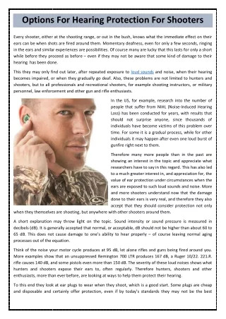 options for hearing protection for shooters