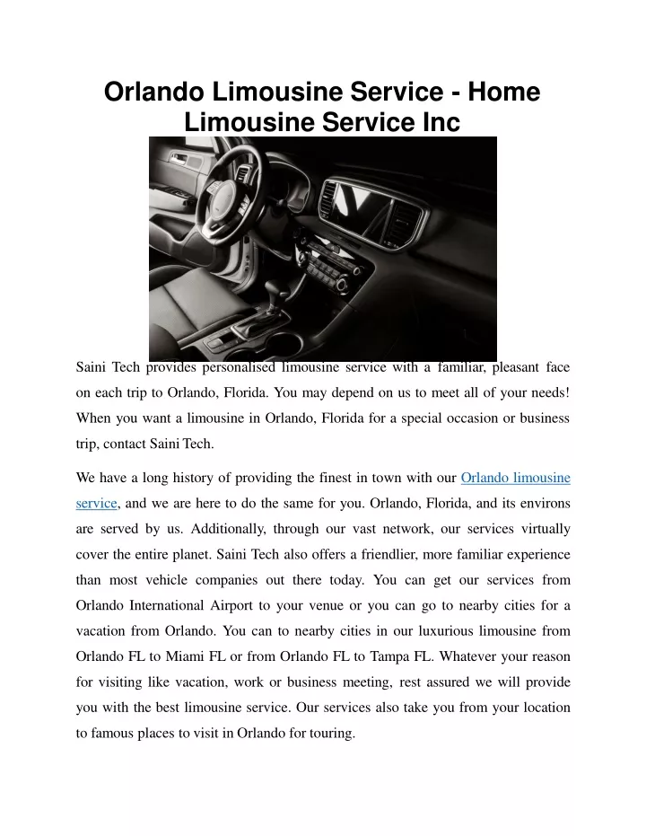 orlando limousine service home limousine service inc