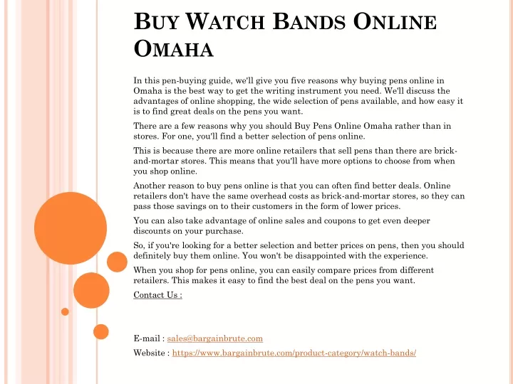 buy watch bands online omaha