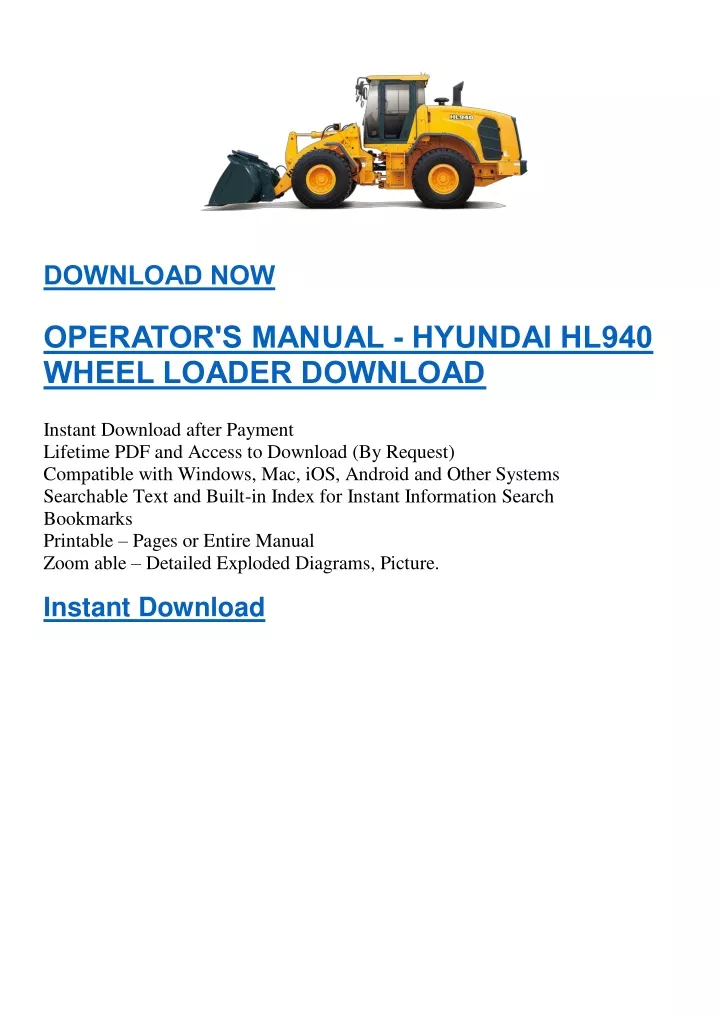 download now operator s manual hyundai hl940