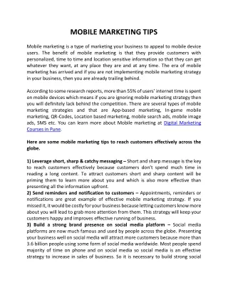 mobile marketing tips