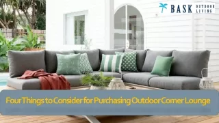 Four Things to Consider for Purchasing Outdoor Corner Lounge