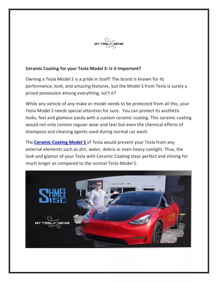 ceramic coating for your tesla model