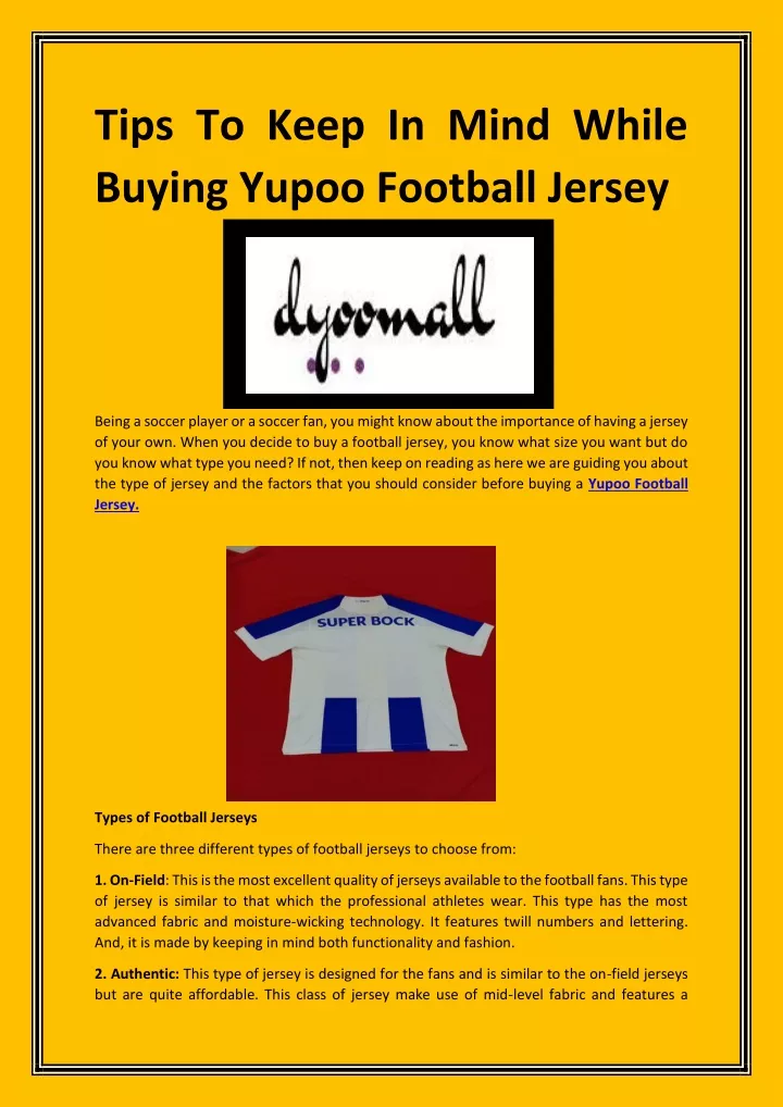 tips to keep in mind while buying yupoo football