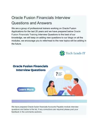 oracle fusion financials interview questions