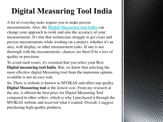 Digital Measuring Tool India