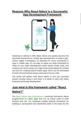 reasons why react native is a successful