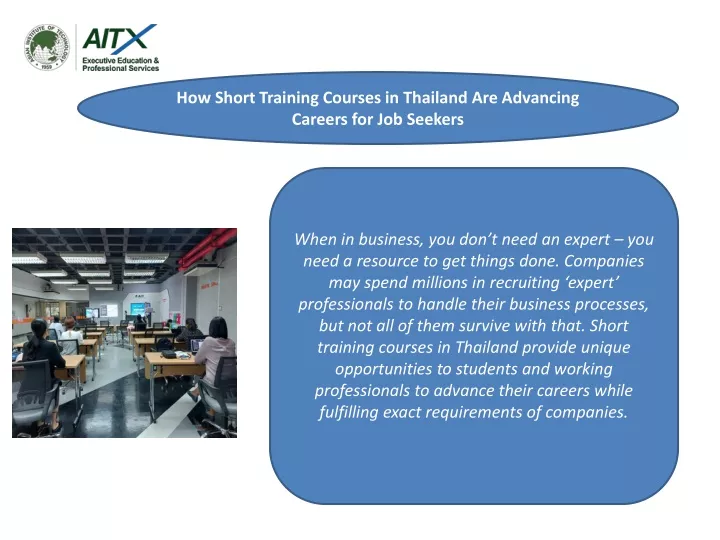 how short training courses in thailand