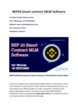 bep20 smart contract mlm software