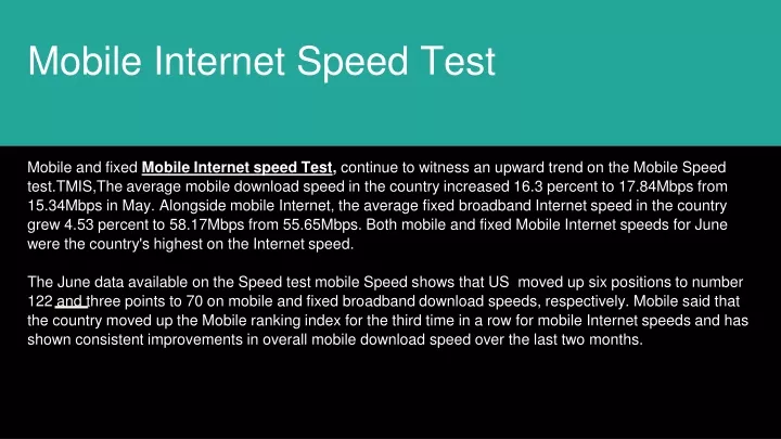 mobile internet speed test