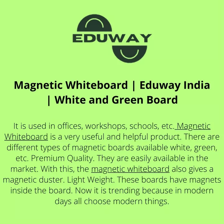 magnetic whiteboard eduway india white and green