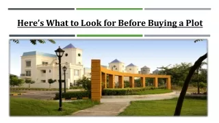 Here’s What to Look for Before Buying a Plot