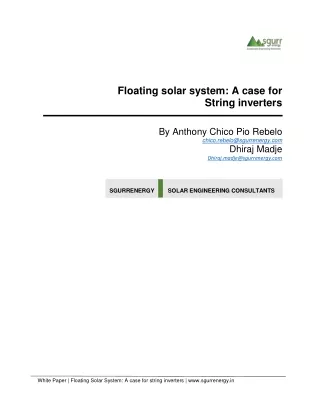 Floating solar system- SgurrEnergy