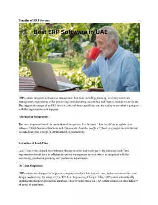 benefits of erp system