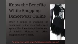 Know the benefits while shopping dancewear online