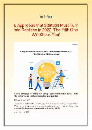 6 App Ideas that Startups Must Turn into Realities in 2022. The Fifth One Will Shock You!