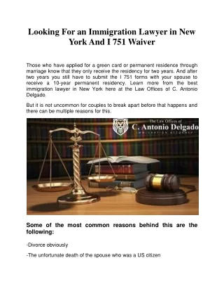 Looking For An Immigration Lawyer In New York And I 751 Waiver