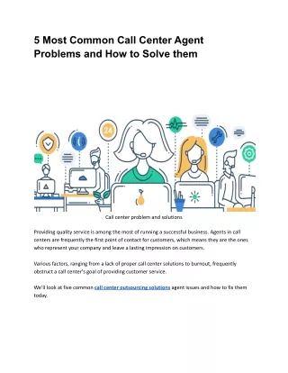 5 most common call center agent problems