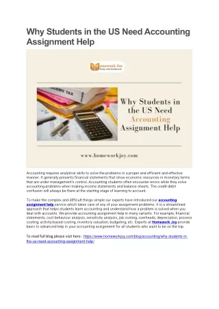 why students in the us need accounting assignment