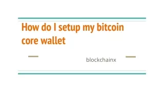 How do I setup my bitcoin core wallet29