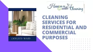 Cleaning Services For Residential and Commercial Purposes