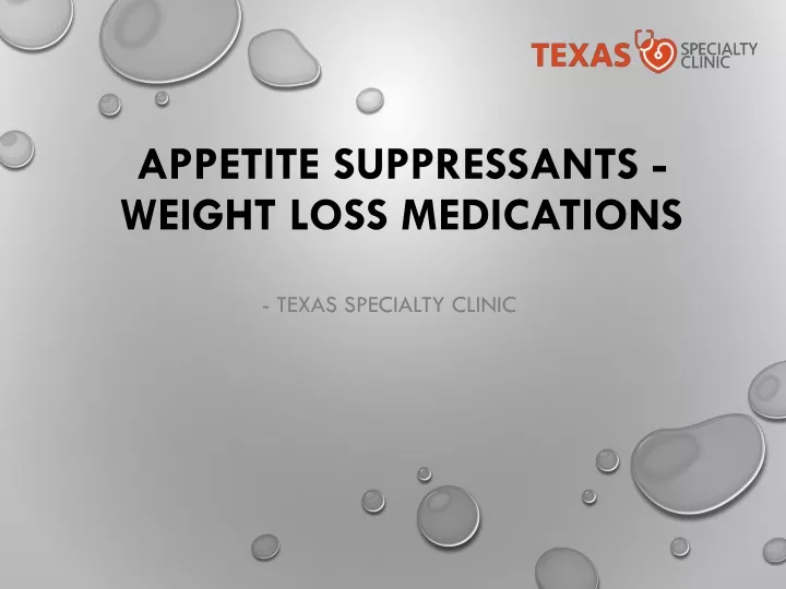 appetite suppressants weight loss medications