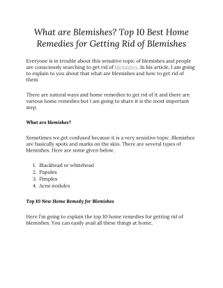 what are blemishes top 10 best home remedies