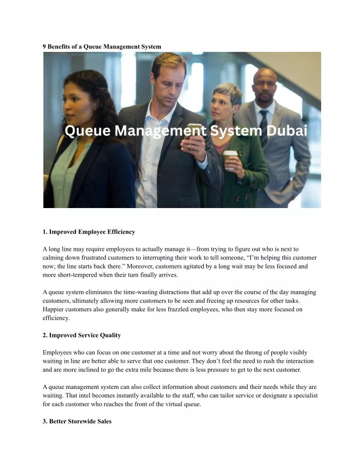 9 benefits of a queue management system