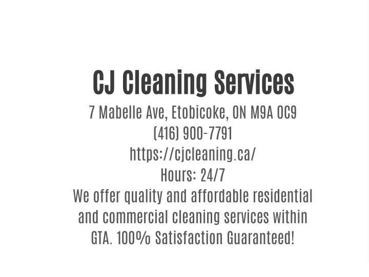 cj cleaning services 7 mabelle ave etobicoke