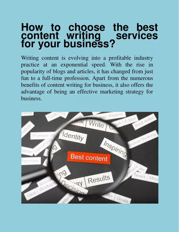 how to choose the best content writing services for your business