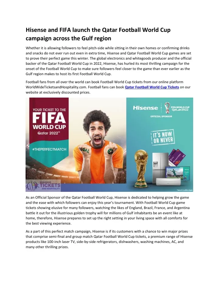 hisense and fifa launch the qatar football world