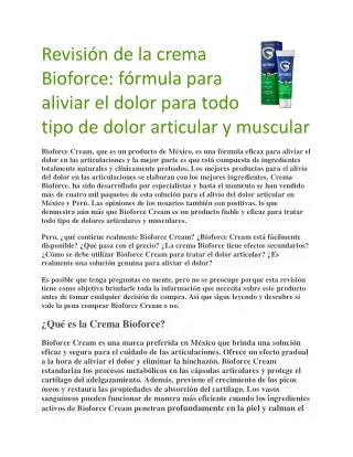 revisi n de la crema bioforce f rmula para