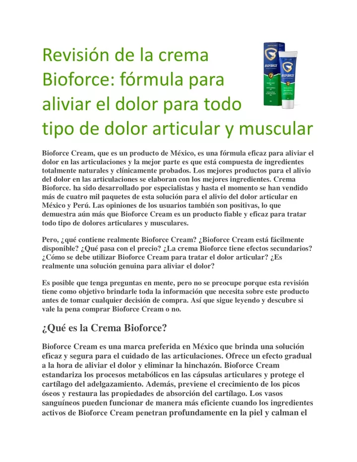 revisi n de la crema bioforce f rmula para