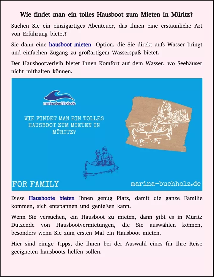 wie findet man ein tolles hausboot zum mieten