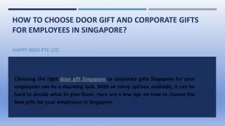 How To Choose Door Gift and Corporate Gifts for Employees in Singapore?