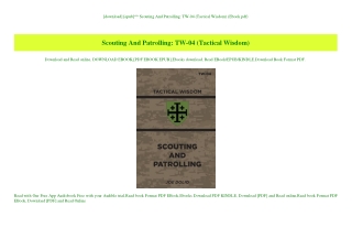 [download] [epub]^^ Scouting And Patrolling TW-04 (Tactical Wisdom) (Ebook pdf)