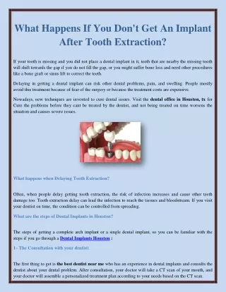 what happens if you don t get an implant after