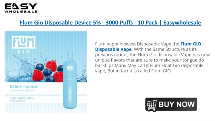 flum gio disposable device 5 3000 puffs 10 pack