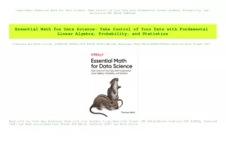 {mobiePub} Essential Math for Data Science Take Control of Your Data with Fundamental Linear Algebra