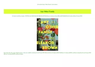 (Download) Any Other Family {read online}