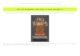 DOWNLOAD  Into the Narrowdark (Last King of Osten Ard Book 3) (Epub Kindle)