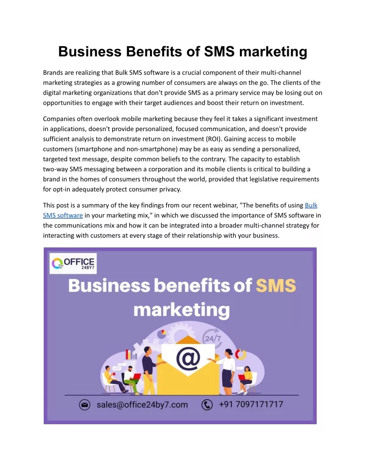 business benefits of sms marketing
